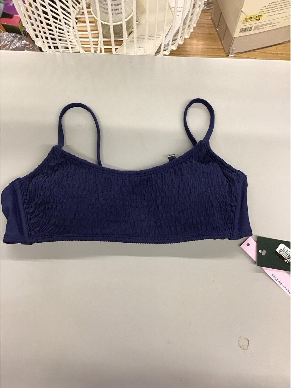Wild fable womens swim top small navy textured new from target